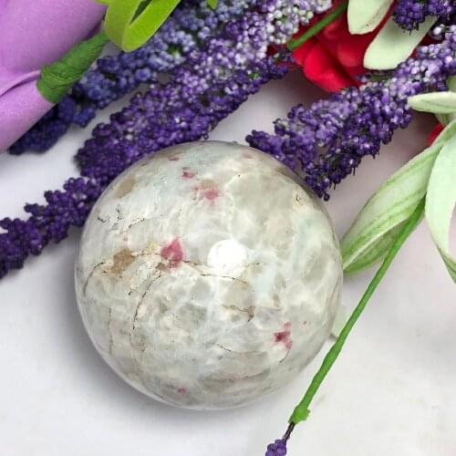 Natural red tourmaline quartz crystal polished sphere ball for sale
