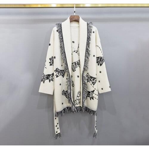 2020 Winner Luxury Women Embroidery Cashmere Tassle High Quality Cardigans Sweater For Laides