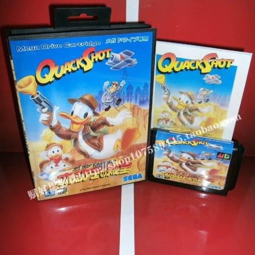 Sega MD game - Quack shot with Box and Manual for 16 bit Sega MD game Cartridge Megadrive Genesis system