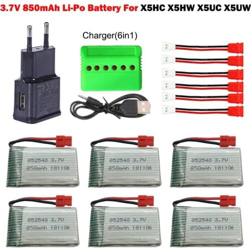 3.7V 850mAh LiPo Battery for SYMA X5SW X5SC X5 X5C x5hc x5hw battery Drone 3.7 V 850 mah Lipo Battery RC Quadcopter Spare parts