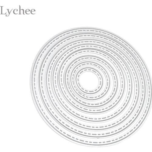 Lychee DIY Circle Metal Cutting Dies Stencil Embossing Card Scrapbooking Album Decoration Craft Die Cutting Template Folder Suit