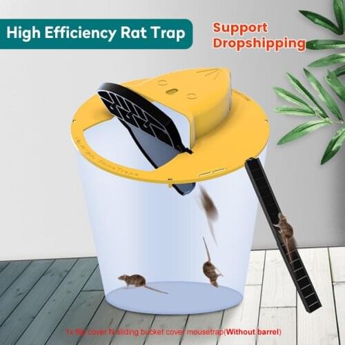 Reusable Clamshell Mouse Trap Automatically Reset Plastic In/Outdoor Slide Bucket Lid Lethal Trap Mouse Door Style Multi Catch