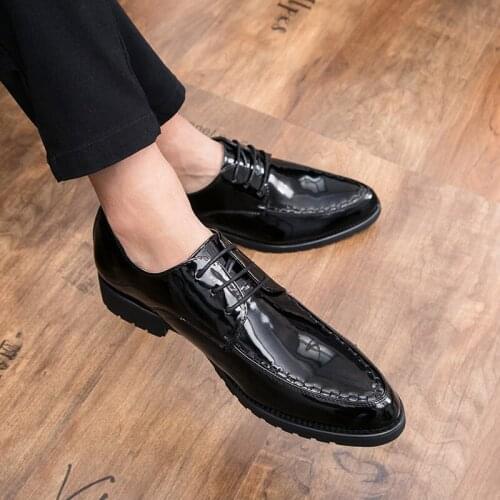 Fashion Men Formal Shoes Lace Up Leather Party Office Shoes Men Wedding Shoes Sapato Social Scarpe Uomo Eleganti Derbi Grimentin