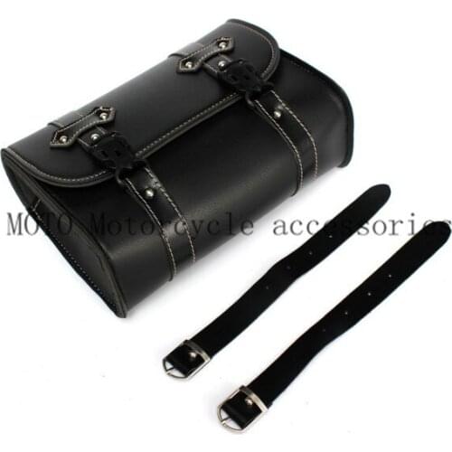 Motorcycle Saddlebag PU Leather Bag Sissy Bar Bags Storage Tool Pouch For Harley Honda Shadow