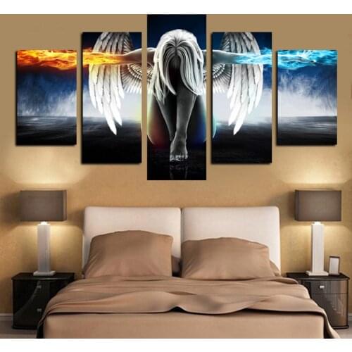 Angel Wings 5D DIY Full Drill Diamond Painting 5-Pictures Combination Kits Diamond Painting Cross Ctitch Kit