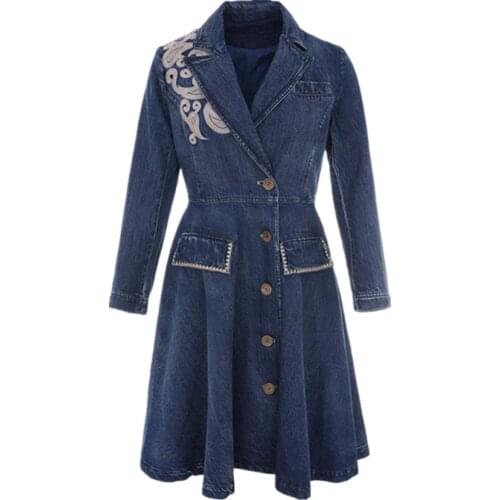 Noritree Women's Denim Trench Coats