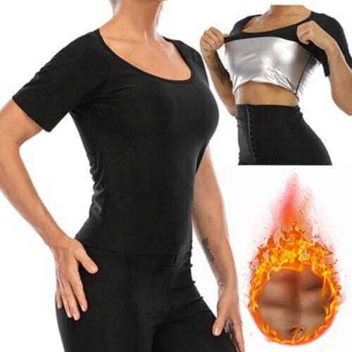 New Sauna Suit Women Body Shaper Weight Loss Shirt Waist Trainer Corset Silver Ion Slimming Tops Workout Sweat Fitness Shapewear