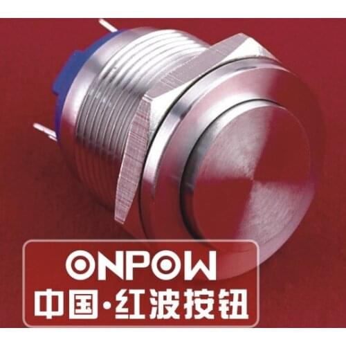 ONPOW 19mm Waterproof IP65 Stainless Steel Metal Push Button Switch Car Horn Doorbell Switch (GQ19PH-10/J/S) CE,ROHS