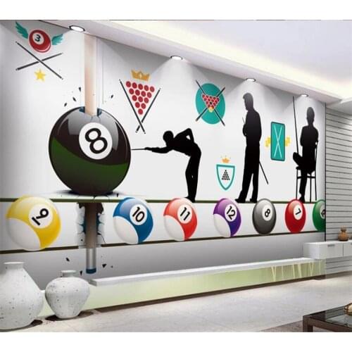 Beibehang Custom 3d wallpaper creative pool billiard club bar internet bar tooling papier peint wall papers home decor wallpaper