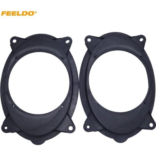 FEELDO 1pair 6.5" Car Speaker Spacer Solid for Subaru Forester Front Door Audio Pad Mat Adapter Modified Rings Kit