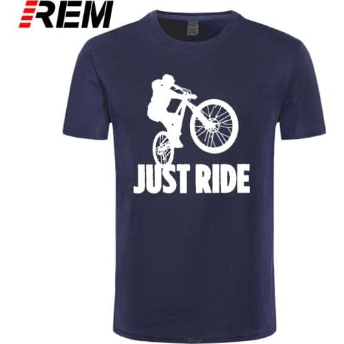 REM tee Just Ride Mountain Biking T Shirt Colors Cotton Men Vintage Short Sleeve Clothes Round Neck Printed T-Shirt Plus Size