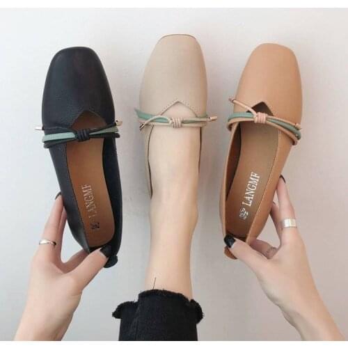 Luxury Design New Low Heel Shoes Shallow Mouth Casual Fashion Wild Soft Bottom Bowknot Casual Shoes Womens Shoes Womens Shoes