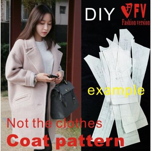 Pattern Making Ladies Casual Falling Shoulder Overcoat Jacket Pattern Clothing Sewing Drawing BFY-135