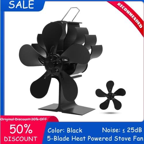 In Stock Home Fireplace Stove Fan 5 Blades Heat Powered Fan Quiet Efficient Heat Distribution for Wood / Log Burner Home Warmer