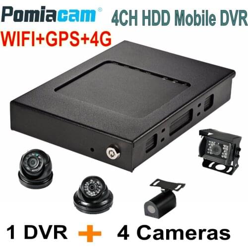 Free DHL HDVR8045 4CH DVR Real FULL HD 1080P 3G 4G WIFI GPS Car Bus Vehicle Mobile DVR 4CH HDD Mobile DVR video record system