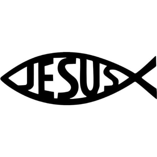 19*6.5CM JESUS Fish Personality Reflective Vinyl Stickers Decals Motorcycle Accessories