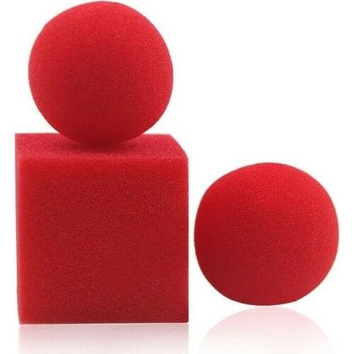 Magic Sponge Ball High Elastic Sponge Two Round One Square Close-up Child Sponge Magic Props Childrens Magic Projects Toy