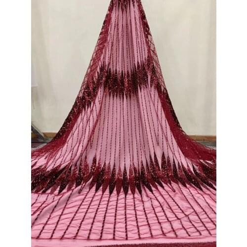 Embroidery mesh tulle fabric special French Net Lace Fabric L-1141 with sequins african french lace fabric