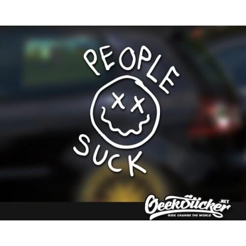 People Suck Funny Waterproof Reflective Universal Car the Whole body sticker Vinyl Car Warning Decal Bumper Sticker Black/Silver