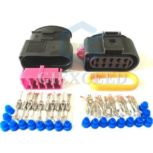 10 Pin 1J0973835 1J0973735 3.5mm Auto Temp Sensor Plug Deflation Valve Copnnector Waterproof Headlight Socket For VW Audi