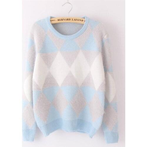 2021 Casual Ladies Sweaters Female Pullovers Winter Sweater Fashion Women Spring Autumn Pullover Long Sleeve Plaid