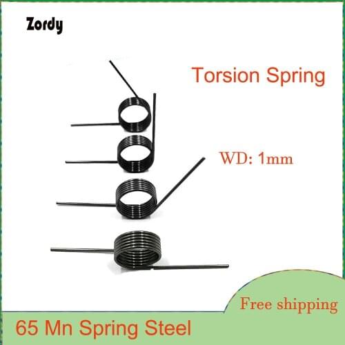 Helicaltorsio Ring 65Mn Steel V-Shaped Helical Torsion Spring Wire Diameter 1mm Angle 60 90 120 180 Degrees 5Pcs Custom