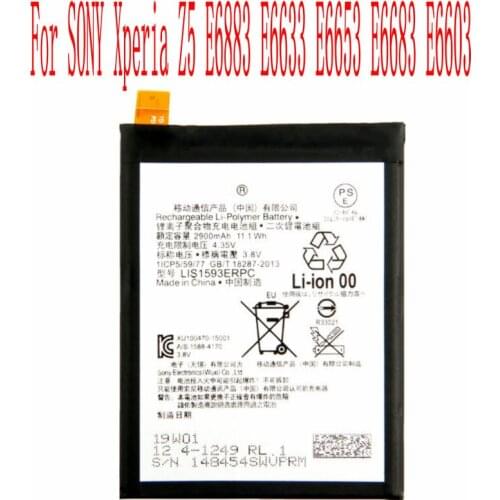 High Quality 2900mAh LIS1593ERPC Battery For SONY Xperia Z5 E6883 E6633 E6653 E6683 E6603 Cell Phone
