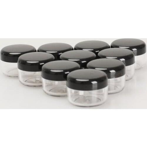 10PCS Cosmetics Jar Box Makeup Cream Nail Art Cosmetic Bead Storage Pot Container Round Bottle Portable Plastic Transparent Case