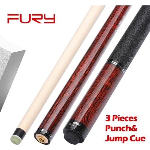 FURY JBC Series Billiard 3 Pieces Punch&Jump Cue Stick 13mm Tip G10 Tip ZRB Shaft PU Wrap Billar Break& Jump Cue with Gifts