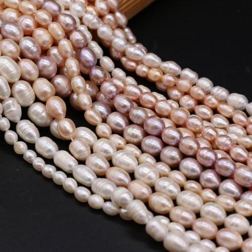 100% Natural Pearl Beads 5/6/7/8mm Rice Shape Grade A Loose Bead for Fashion Jewelry Making Necklace Bracelet Gifts