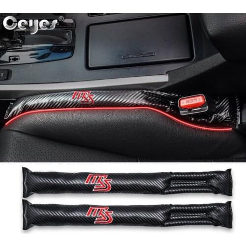 Ceyes 2pcs Car Styling Accessories Seat Pad Gap Fillers Leakproof Strip Interior Stickers For Mazda 2 3 6 Speed MS Logo CX-5 CX5