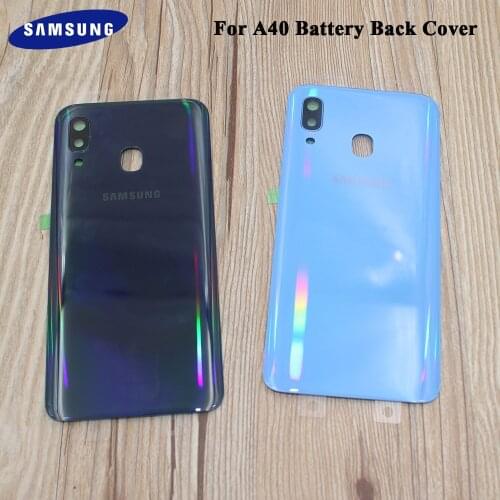 For Samsung A40 2019 Cover Original Rear Door Battery Back Case Plastic Housing Replacement Repair Parts With Camera Frame Lens