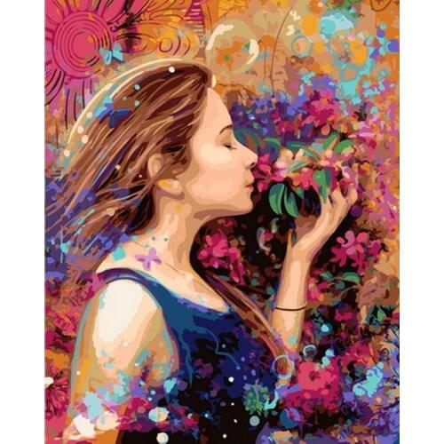 Frameless painting by numbers wall decor diy picture oil painting on canvas for home decor 4050cm smelling