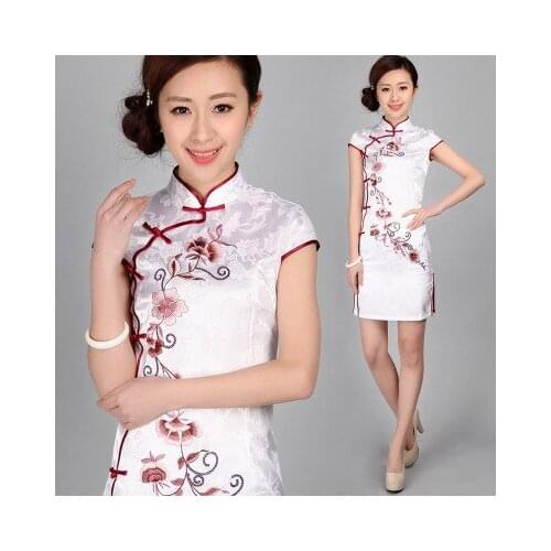 Hot Sale Traditional Chinese Clothing 2016 Qipao Sexy Short Mini Cheongsam Female Evening Wear