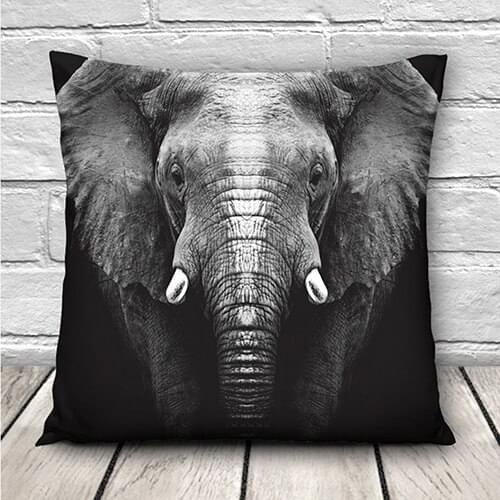 3D Printing Elephant Linen Throw Pillow Case Home