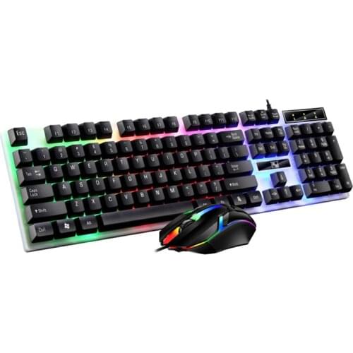 Upgrade USB Wired Mechanical Keyboard and Mouse Set PC Gamer Keyboard 104 Keycaps Colorful Backlit Keyboard Gaming Keyboard