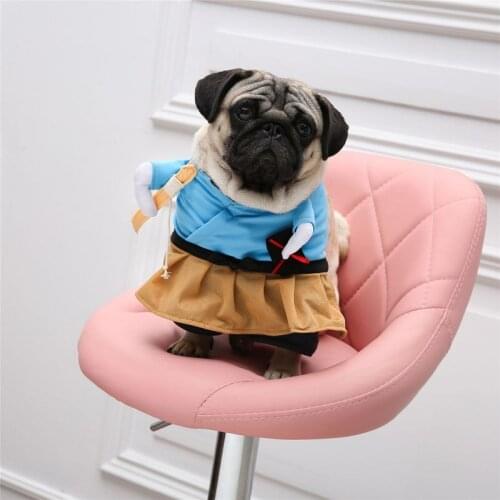 A Funny Pet Clothes Cosplay Samurai Dog Cat Halloween Party Cute Costume Clothing Comfort For Small Medium Dog Chihuahua