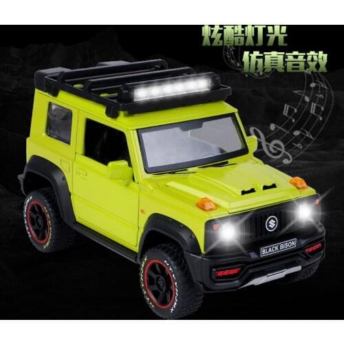 1:24 High Simulation Green Jimny Alloy Car Model Childrens Sound and Light Toy Car for Children Gifts
