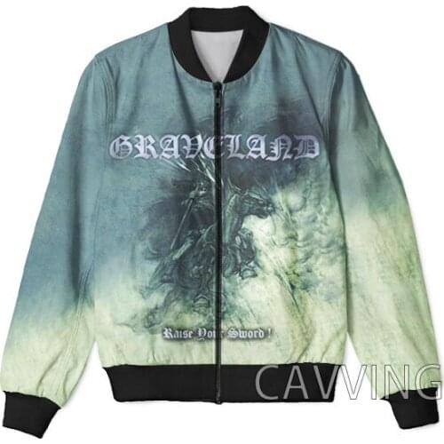 CAVVING 3D Printed Graveland Band Zipper Bomber Jackets Men Overcoat Mens Coat Zip Up Jackets for Women/Men