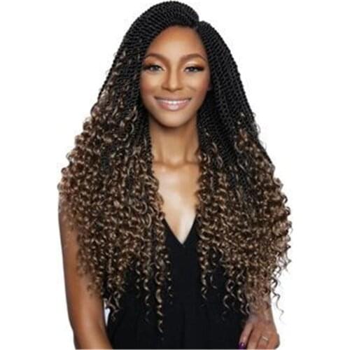 30 Strands/pack Curly Senegalese Crochet Twist Braids Hair Synthetic Crochet Braids Color Ombre Senegal Braiding Hair