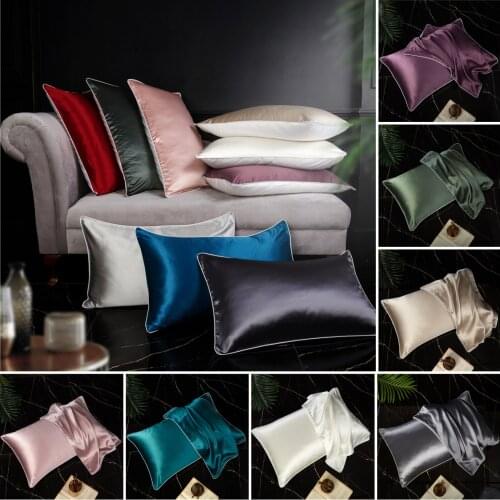 One Side 19momme 100% Mulberry Silk Pillowcase Rope Binding Silk Pillows Cover Bedding Sets Pillowcase Comfortable Sleep Pillows