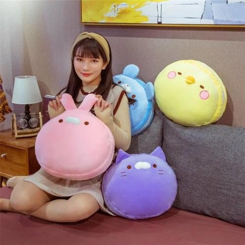 NEW Cute Animal Pillow Dinosaur Cat Rabbit Duck Candy Color Soft Plush Toy Creative Chair Cushion Stuffed Baby Gift House Decor