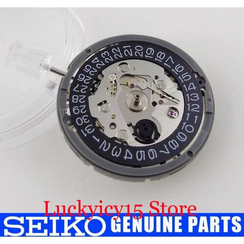 New 29mm*5mm Genuine Steel Mechanical 24 Jewels NH35A Watch Movement Parts Black Date Circle Winding Stem