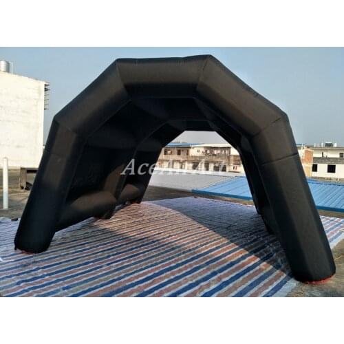 Outdoor big black tunnel inflatable party tent/ inflatable channel tent,garage booth with customized logo made by Ace Air Art