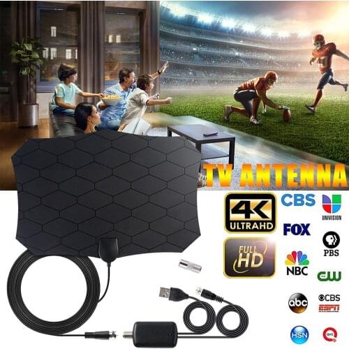 Professional TV Antenna Indoor Digital HDTV Antennas Amplified 80 Miles Range 4K HD Indoor Powerful HDSignal Booster Enhancement