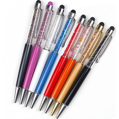 Fast devliery 5pcs/lot crystal ballpoint pen Stationary school & office stylus ball pen writing gift pen