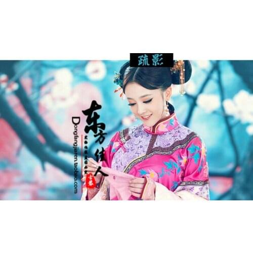 Shuying 2014 New Aesthetic Qing Dynasty Man Nationality Princess Costume Rose Red Womens Costume with Embroidery hair accessory