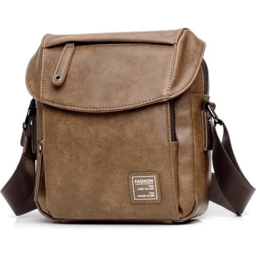 Brown Men Waterproof Leather Camera Purse Wallet Crossbody Bag Satchel Casual Work Office Waist Shoulder Messenger Bag