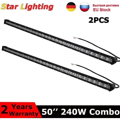 2pcs 240W 50inch Light Bar/Work Light Ultra Slim Combo LED Bar Offroad For Trucks 4X4 UAZ Off Road ATV LED Work Light 12V 24V