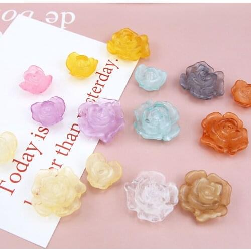 DIY Handmade Jewelry Accessories Translucent Lotus Three-dimensional Resin Perforated Earrings Hair Card Accessories